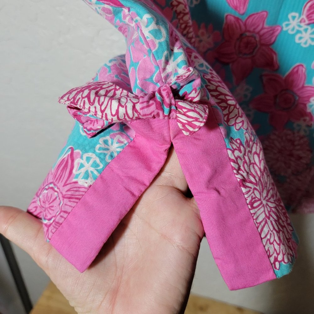 Vintage Lilly Pulitzer Size 8 Pink and Blue Floral Print Shift Dress Cotton - Picture 8 of 9